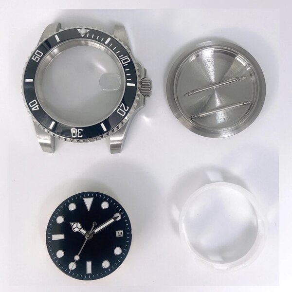 40MM Stainless Steel Watch Case Luminous Hands Dial Watch Accessories for Submariner NH35/NH36 Mechanical Movement Replacements