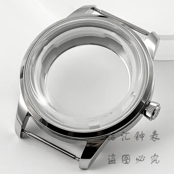 40mm Stainless Steel Silver Cocktails Arched Glass Watch Case Fit NH35 NH36 7S26 7S36 4R35 4R36 Movement