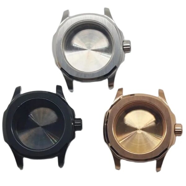 40mm Watch Case Silver Black Rose Gold Case Sapphire Glass Water resistance 200 meters Fit NH35 NH36 Movement