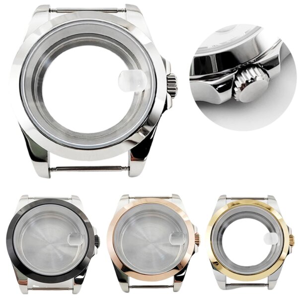 40mm Watch Case Stainless Steel Sapphire Glass For NH35 NH36 ETA2824 PT5000 ST2130 Watches Automatic Movement Part