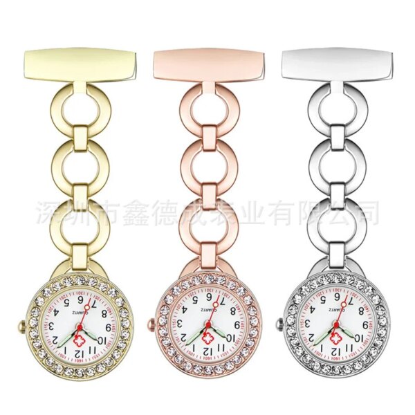 40pcs Nurse Pocket Watch Diamond F008 Rectangular Chest Watch Creative Student Examination Watch Fashion Trend High-end Watch