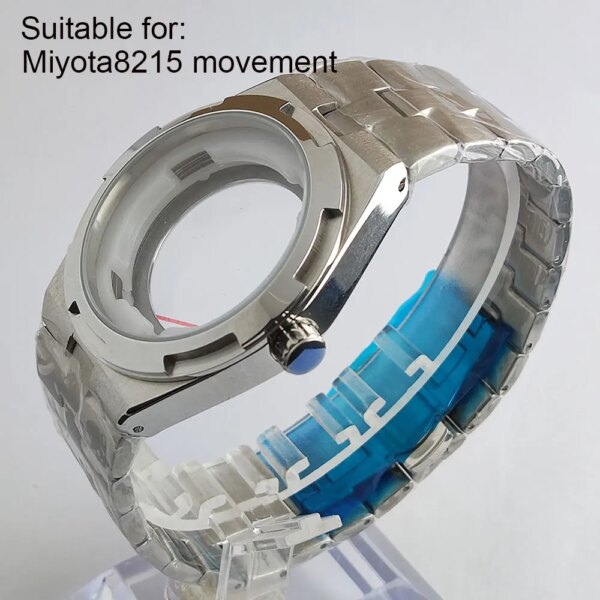 41mm Watch Case 33mm Dial Stainless Steel Case Strap Sapphire Glass Suitable For Miyota 8215 Movement Transparent Accessories