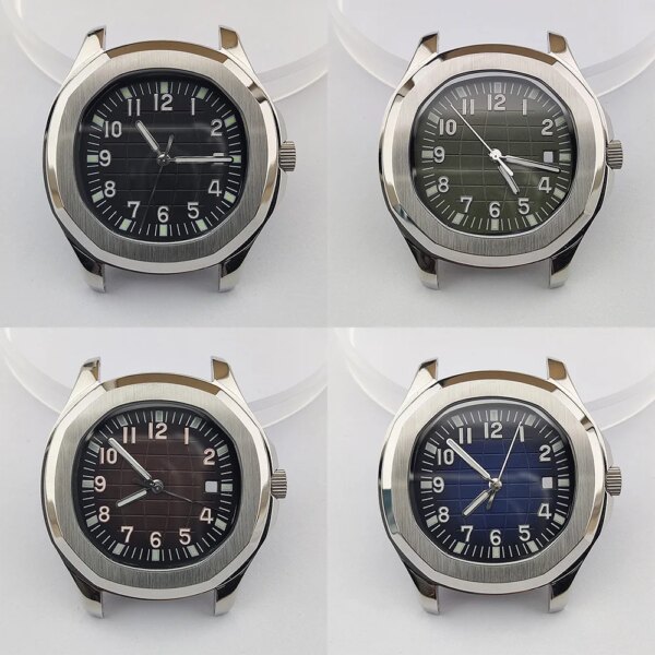 42mm NH35 Case Luminous Dial Hands Pointer Rubber Strap Watch Accessories for Seiko MOD AQUANAUT Nautilus NH36 Movement Parts