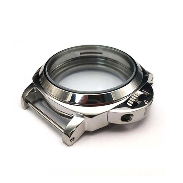 44mm Watch Case Polished 316 Stainless Steel Mineral Glass Shell Cover for Eta 6497/6498 for ST36 Movement Accessories