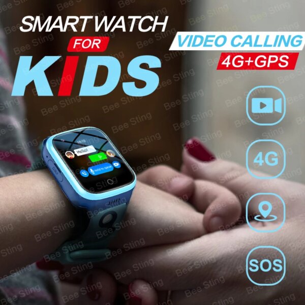 4G Kids Smart Watch Phone 1000mAh Waterproof IP67 Video Call SOS GPS LBS WIFI Location Tracker Remote Monitor Children Watch K9