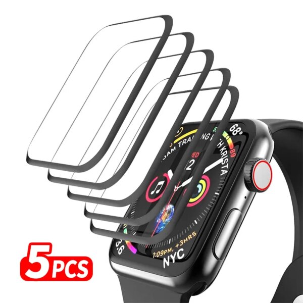 5PCS Screen Protector for Apple Watch Ultra 1 2 49MM 40MM 41MM 42MM 44MM 45MM 38MM Tempered Film for iWatch Series 9 8 7 6 SE 5