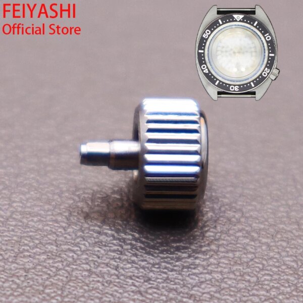 6.5mm Watch Crown Stainless Steel Accessories Parts For Seiko 41mm skx  Cases skx009 skx013 skx007 NH35 NH36 Movement