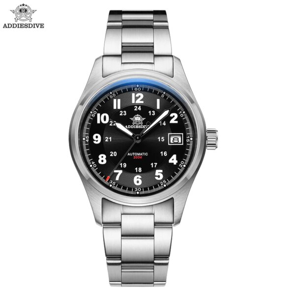 ADDIESDIVE Hot sale Stainless Steel Men Automatic Mechanical Watch Sapphire 200M Dive Super Luminous Watches AD2048 reloj hombre