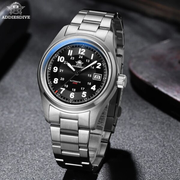 ADDIESDIVE NEW Luxury Steel Dive Men Mechanical Watches Hot sale NH35A Sapphire Crystal 200M Waterproof Luminous Automatic Watch