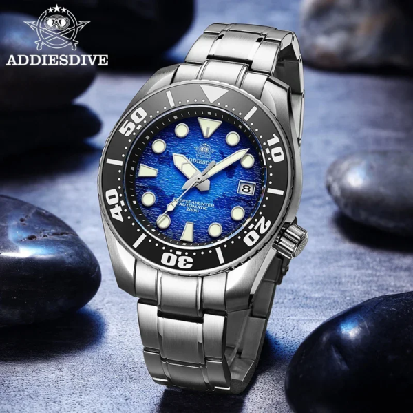 ADDIESDIVE Top brand AD2102 Men's Automatic Mechanical Watch NH35 Movement relogios masculinos 200m Dive Super Luminous Watches