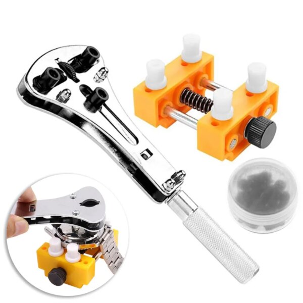 Adjustable Screw Back Remover Wrench Steel Watch Case Opener Three Jaw Open Cover Tool Bottom Opener Watch Repair Tools Kit