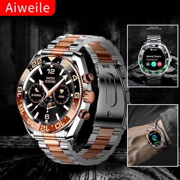 Aiweile-AW35 Luxury Smart Watch for Men, Military Waterproof, Bluetooth Call, Digital Sport, Business Smart Watch, Gift