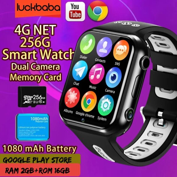 Android 9.0 Smart 4G GPS Tracker Locate Kid Students Men Dual Camera SOS Voice Call Monitor Smartwatch Google Play Phone Watch