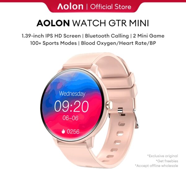 Aolon GTR MINI Smart Watch Men Women 1.39inch HD Bluetooth Call Voice Assitant Heart Rate Monito Sport Fitness Smartwatch