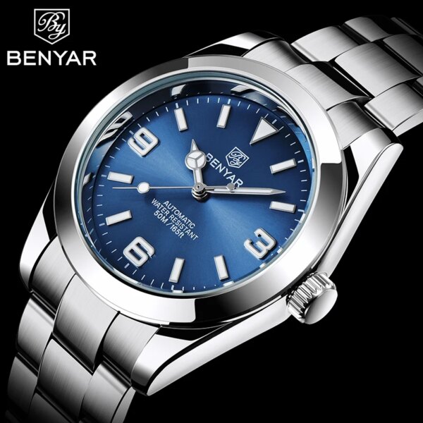 BENYAR 2023 New Automatic Men Watches Top Brand Waterproof Luxury Men Mechanical Wristwatch Stainless Steel Relogio Masculino