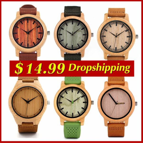 BOBO BIRD Bamboo Watches Men & Women Quartz Watch Gift Box Packing Support Customized Dropshipping