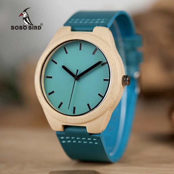 BOBO BIRD CbF20 Leather Band Wooden Watches Men Handmade Maple Fashion Casual Design Watches for Male as Gifts Customized