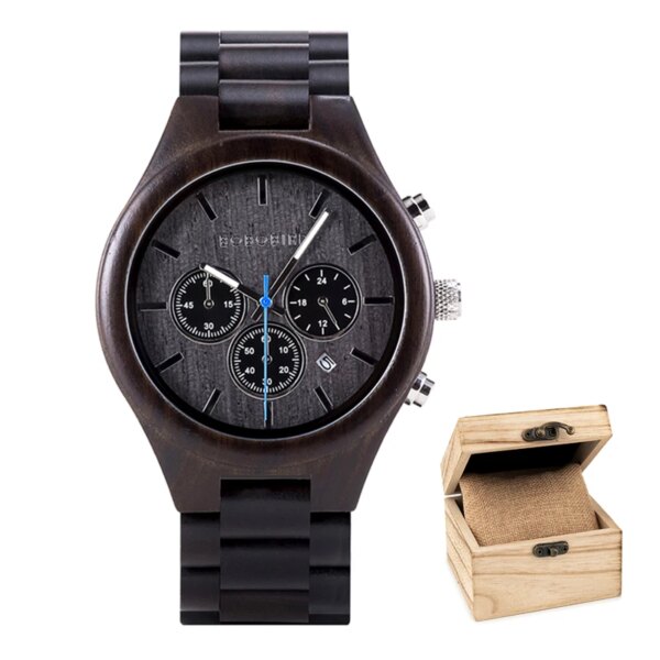 BOBO BIRD Ebony Wood Watch for Men Casual Wristwatch Clock Support Customized OME and Dropshipping