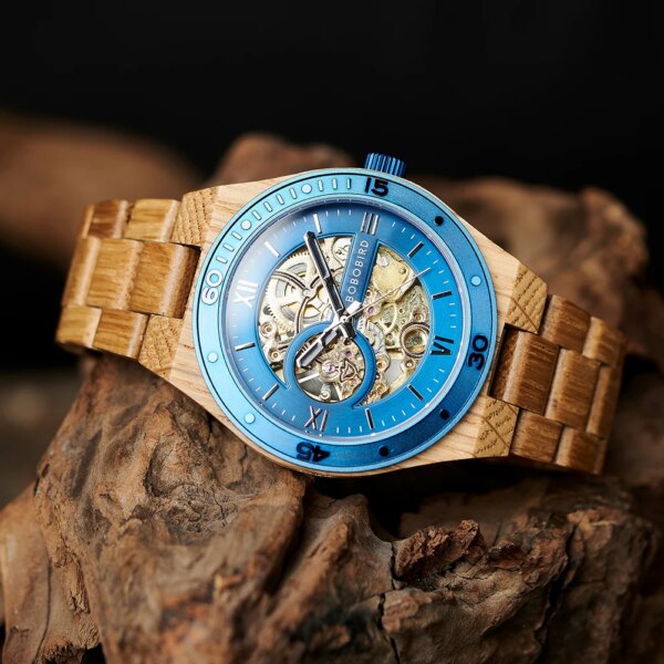 BOBO BIRD Luxury Men's Automatic Mechanical Watch, Combining Wood and Alloy, Support Customized Drop Shipping