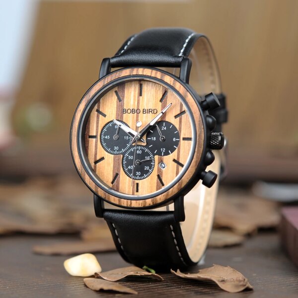 BOBO BIRD Man Watch Quartz Men's Watches For Men Quartz Wristwatches Wooden Watch Man Gifts Item Male Relogio Waterproof Custom