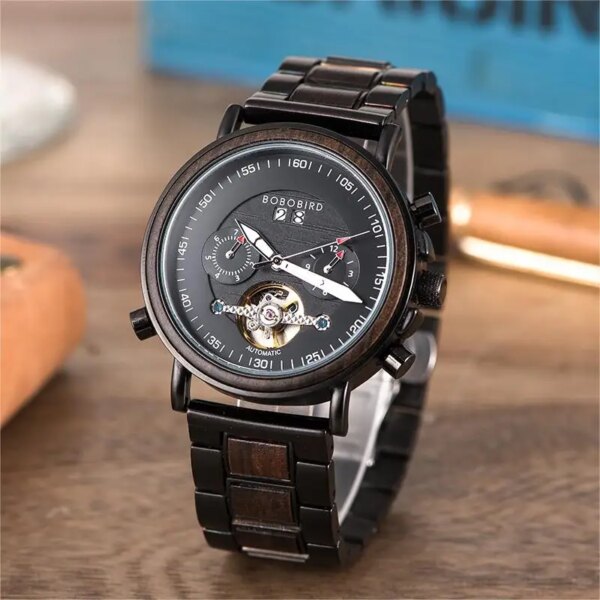 BOBO BIRD Mechanical Watch Men's Stainless Steel Man Wrist Watch For Men Lady Mechanical Male Woman Wristwatches Clock Custom