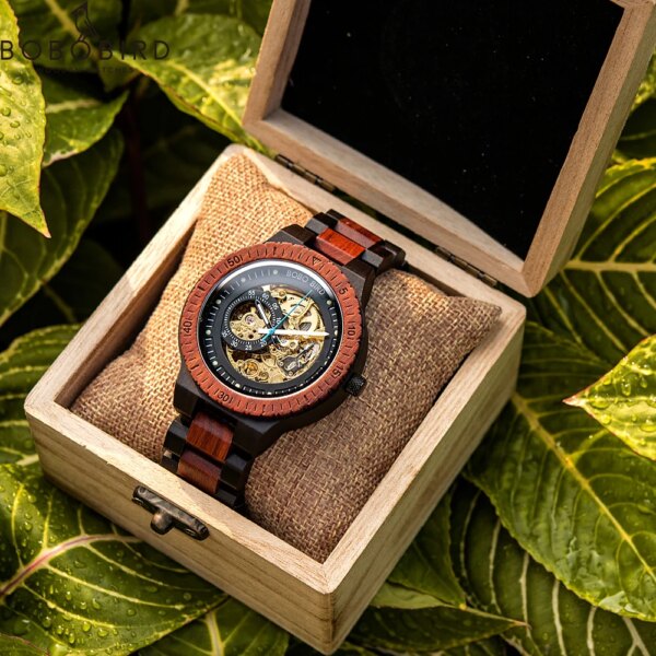 BOBO BIRD Men Watch Mechanical Men's watches For Men Wristwatches Wood Automatic Man Watch Luminous Timepieces Customized