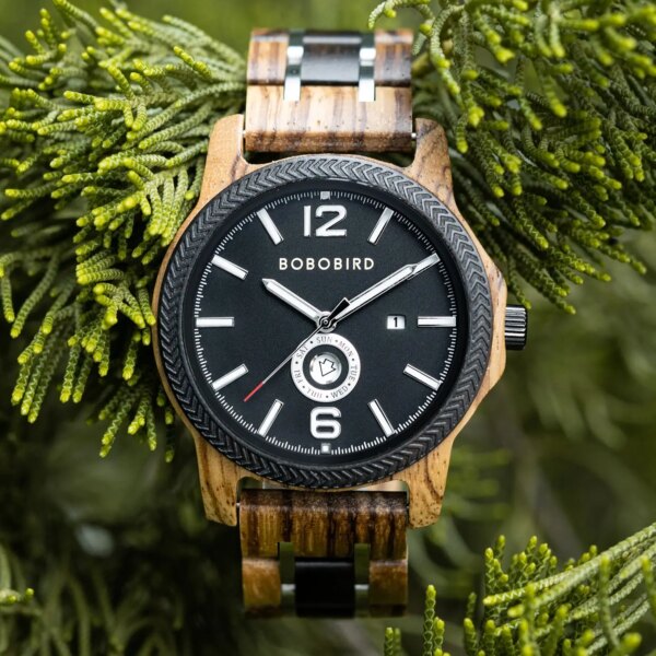 BOBO BIRD Men's Wood Watches Analog Quartz Watch Great Gift for Men With Gift Box