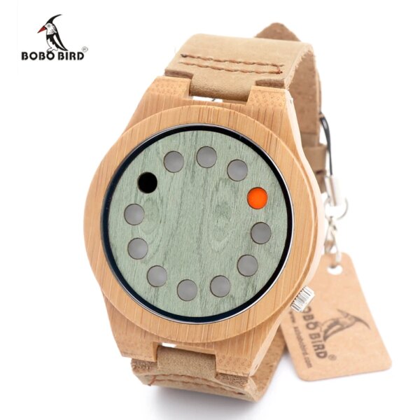 BOBO BIRD New Design Fashion Mens Wood Watches Business Bamboo Wooden Wristwatches Casual Clock Relojes Hombre C-A03 Customized