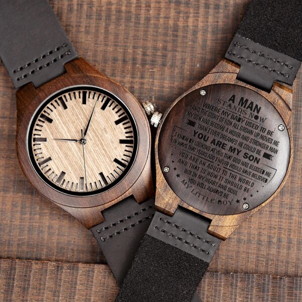 BOBO BIRD Wood Engraving Men Watch Family Personalized Watches Christmas birthday anniversary Present Gift for Men Drop Shipping