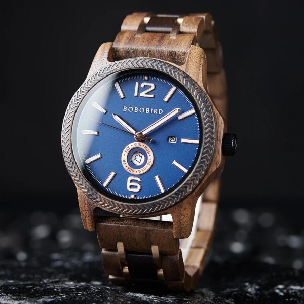 BOBO BIRD Wood Watch Men Luxury Stylish Watches Timepieces Chronograph Military Quartz relogio masculino Dropshipping Customized