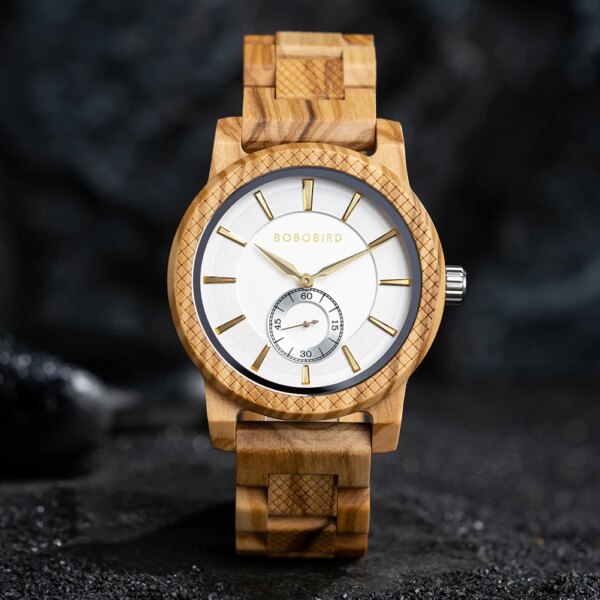 BOBO BIRD Wood Watches Men's Quartz Wristwatches Male Chronograph Timepiece Wooden Strap Watch For Men Custom Dropshipping