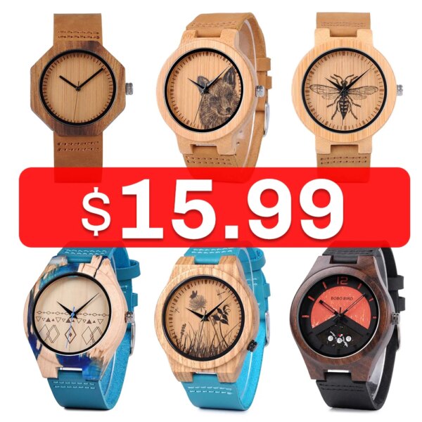 BOBO BIRD Wooden Men's Watch Women Top Wristwatch Couple Watches With Leather Band Silicone Strap Great Gift Relogio Masculino