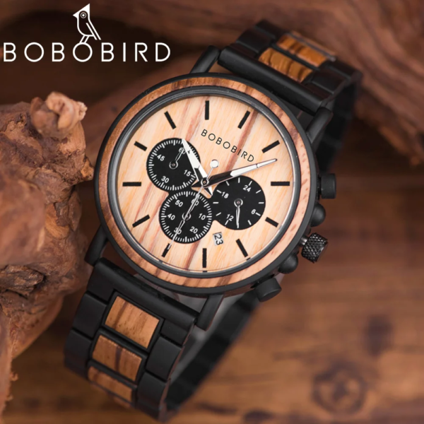 BOBO BIRD Wooden Watch Men Watches Customize Timepieces Personality Creative Design Logo MESSAGE Engraved Carved Watch