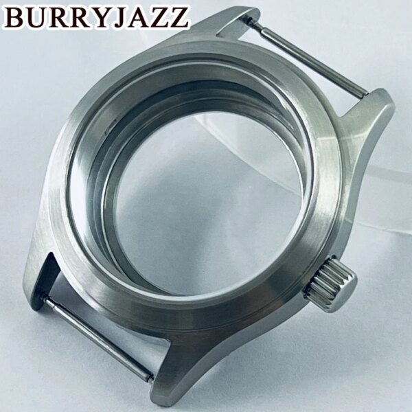 BURRYJAZZ 36mm/39mm Silver Sapphire Glass Watch Case Fit NH35 NH36 NH34 ETA2824 PT5000 Movement