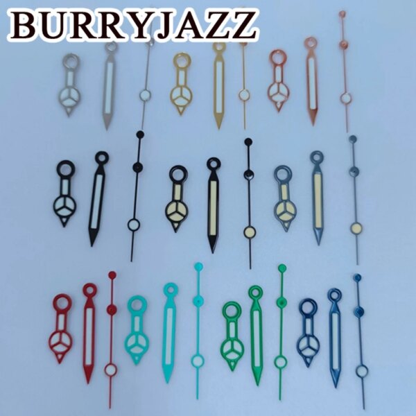 BURRYJAZZ Silver Gold Rose Gold Black Blue Green Red Gray Watch Hands Luminous Hands Fit NH35 NH36 7S26 7S36 4R35 4R36 Movements