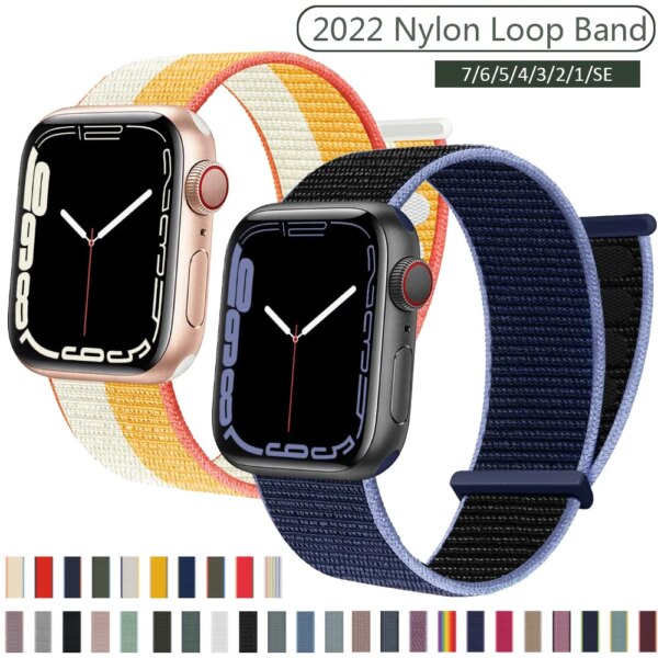 Band For Apple watch Series 9/8/7/SE/6/5/4 Ultra 40MM 44MM 49MM Nylon Soft Breathable Strap for iwatch series 6 5 4 3 38MM 42MM