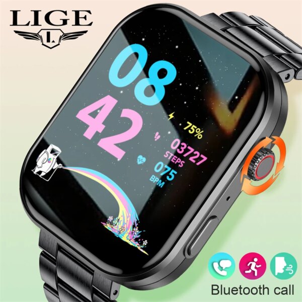 Bluetooth Call Women Smart Watch Men 400Mah Large Battery 100+ Sports Fitness Tracker Waterproof Smartwatch Man AMOLED HD Screen