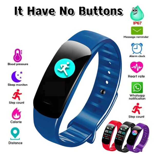 Bluetooth Wristband Smart watch C1 Plus Motion Pedometer Bracelet Alarm Clock Color Screen  Multi Functional GTS Smartwatch Pro