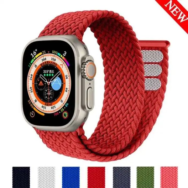 Braided Solo Loop For Apple watch Ultra band 49mm 45mm 41mm 44mm 40mm 42mm correa bracelet iWatch series 9 7 SE 8 6 5 4 3 strap