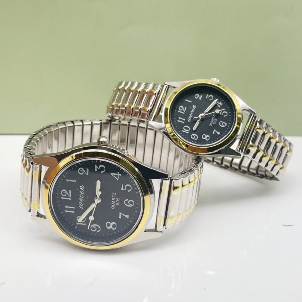 Business Sports Alloy Elastic Strap Glow-In-The-Dark Couple Fashion Quartz Watch For Men And Women