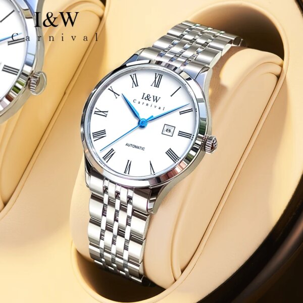 CARNIVAL Brand High-end IW Series Luxury MIYOTA Mechanical Watch for Women Stainless Steel Sapphire Mirror Automatic Watches