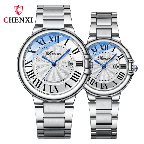 CHENXI 039 Ladies Quartz Watche Top Brand Luxury Fashion Stainless Steel Silver Women Wristwatches for Couple Watches Gifts