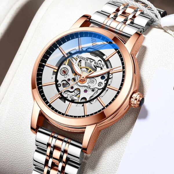 CHENXI 8823 New Luxury Women Mechanical Watches Top Brand Waterproof Automatic Watch Rose Gold Ladies Skeleton Clock