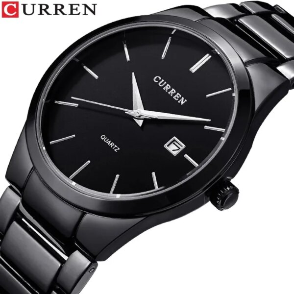 CURREN Fashion Simple Mens Watch Slim Steel Strap Waterproof Wristwatch for Men Quartz Business Watches Male Calendar Clock 8106