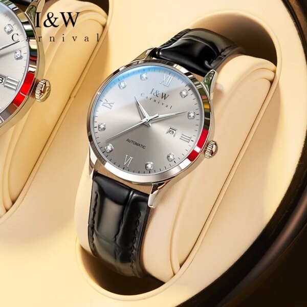 Carnival High End Series IW Brand Luxury MIYOTA NH36A Mechanical Watch for Women Waterproof Date Fashion Diamond Womens Watches