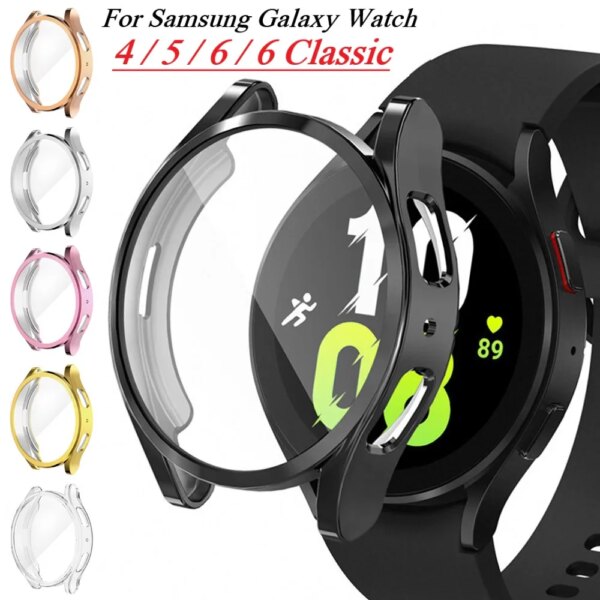 Case for Samsung Galaxy Watch 4/5/6 40mm 44mm Screen Protector Cover Soft  All-Around Bumper for Watch 6 Classic 43mm 47mm Case