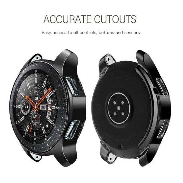 Case for samsung Galaxy watch 46mm/42mm strap TPU Plated Screen protector cover bumper S 3 42/46 mm Gear S3 Frontier band