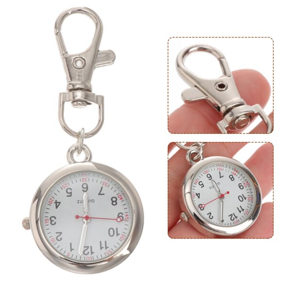 Casual Pocket Watch: Clip- on Hanging Lapel Nurse Watch with Silicone Cover Pocket Watch Practical Portable Nursing Pocket