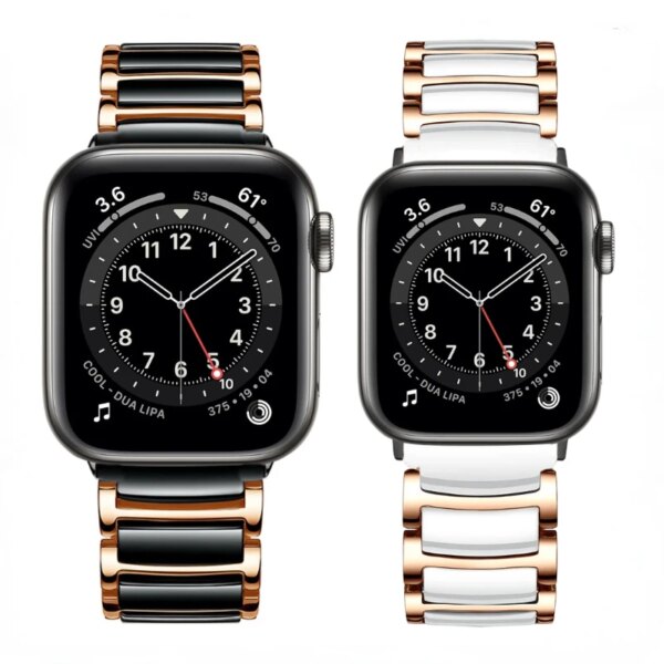 Ceramic+Metal Strap For Apple Watch UItra2 9  8 7 49mm 45mm 41mm Bracelet For iWatch Series 6 5 4 SE 42mm 40mm 44mm 38mm Correa