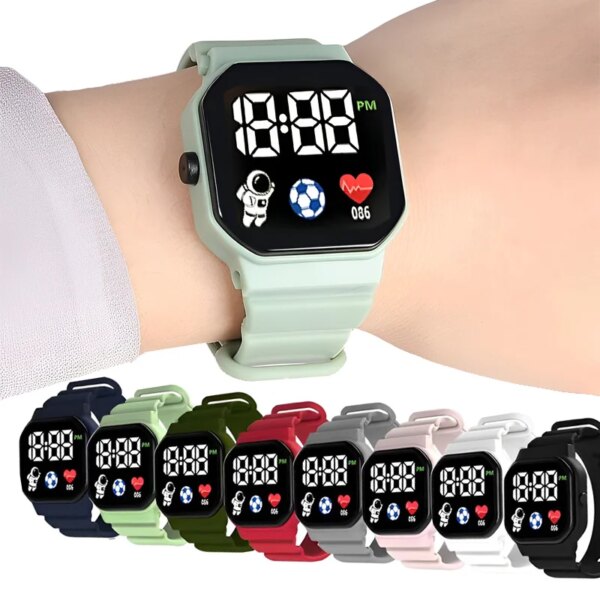 Children Digital Wristwatch for Boy Girls Simple Sport LED Electronic Watch Silicone Strap Watches Student Children's Watches